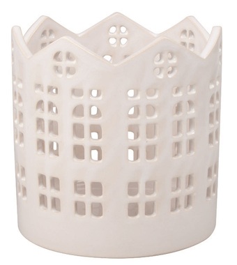 Ceramic Candle Holder Houses 10.5 x 11 x 10.5 cm