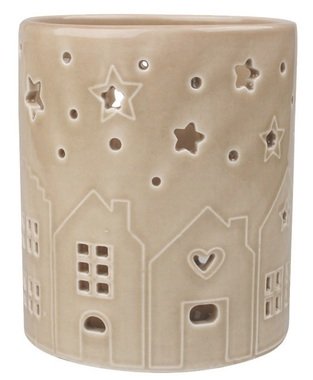 Porcelain Candle Holder Houses 10 x 11 x 10 cm
