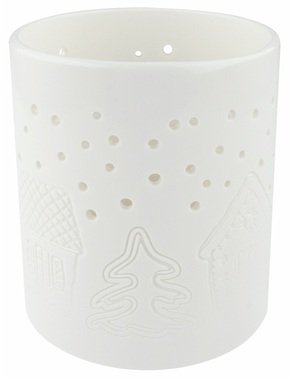 Porcelain Candle Holder Houses 11 x 13.5 x 11 cm