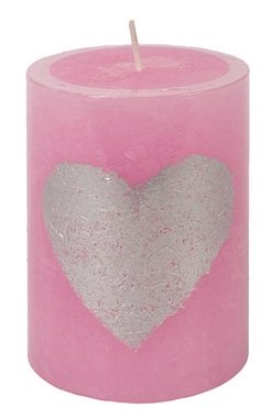 Pink Candle with Heart 7 x 10 cm, 35 Hours 