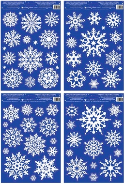 Decorative Window Cling with Snow Effect Snowflakes 27 × 20 cm