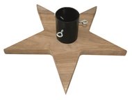 Christmas Wooden Tree Stand, 56 x 56 cm, Star-shaped, Oak