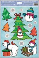 Decorative Window Cling – Tree with Snowman
