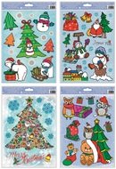 215 Okenní fólie s glitrem Merry Christmas 30x20 cm-1