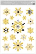 Decorative Window Cling – Golden Snowflake with Black edges