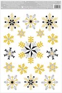 Decorative Window Cling – Dark Snowflake with Gold edges