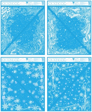 Decorative Window Cling Corner with Glitter Frost 29. 5 × 24 cm