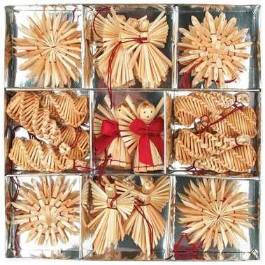 Straw Decorations 24 pcs in Box