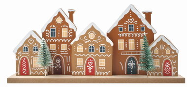 Wooden Houses with Trees 30 x 13.5 x 5 cm for standing