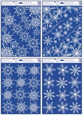 Decorative Window Cling with Glitter White Snowflakes 30 × 42 cm