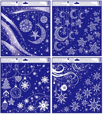 Self-Adhering Glitter Window Decoration 30 x 33,5 cm