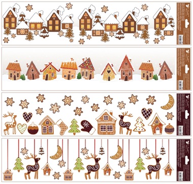 Decorative Window Cling Stripes Gingerbread 64 × 15 cm
