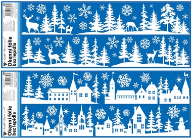 Decorative Window Cling with Glitter City 59. 5 × 21 cm