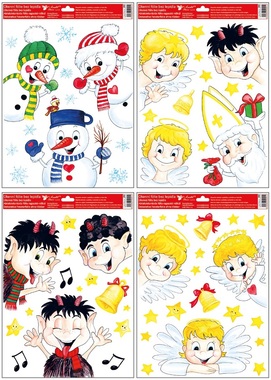 Decorative Window Cling With Santa Claus Characters 30 × 42 cm