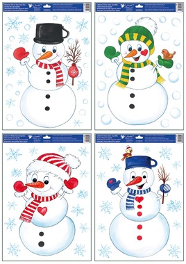 Decorative Window Cling Snowman 35 × 50 cm