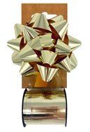 28012 Sada na balen&iacute; d&aacute;rků zlat&aacute;, rozeta 10 x 5 x 10 cm, stuha 1 cm x 10 m-1