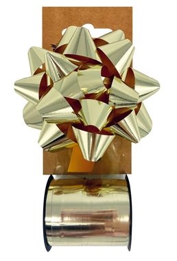 Gift Wrapping Set Gold, Rosette 10 x 5 x 10 cm, Ribbon 1 cm x 10 m