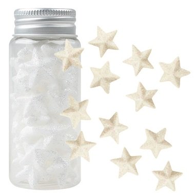 Stars w/glitter, 2 cm, Box of 36 pcs
