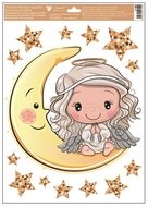 Decorative Window Cling – Angel on the Moon