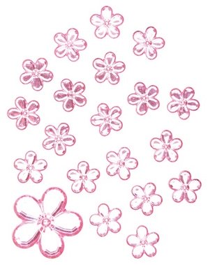 Flower with Double-sided Tape2 cm, 20 pcs, Pink