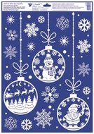 Decorative Window Cling – White Flasks with Snowman