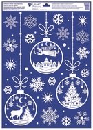 Decorative Window Cling – White Baubles with Angel