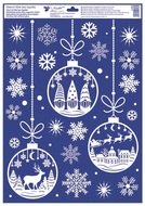 Decorative Window Cling – White Baubles with Dwarfs