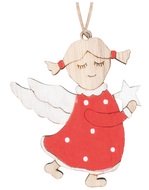 Angel in a Red Dress for hanging 5 x 6 x 0.5 cm, 2 pcs in a Bag