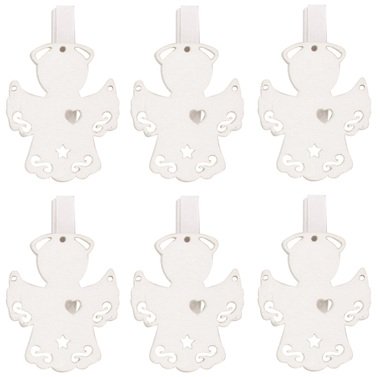 Wooden Angel 3 cm, on Peg, 6 pcs