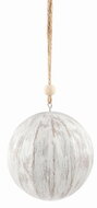 Wooden Bauble with Patina Beige O 8 cm, for hanging