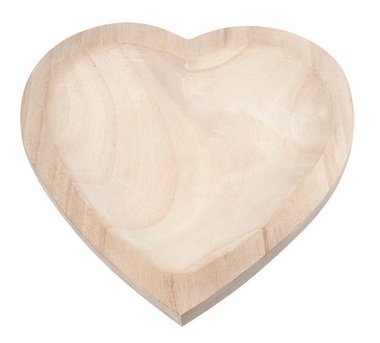 Decorative wooden Heart Bowl 23 x 4,5 x 23,5 cm