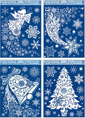 Decorative Window Cling with Glitter Comet, Angel, Tree 38 × 30 cm