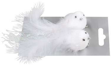 White Bird on Clip 10 cm, 2 pcs