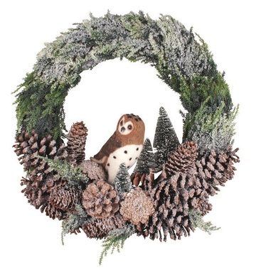 Wreath with Owl o 40 x 8 cm + Deco