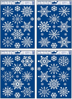 Decorative Window Cling with Snow Effect  Snowflakes 27 × 20 cm