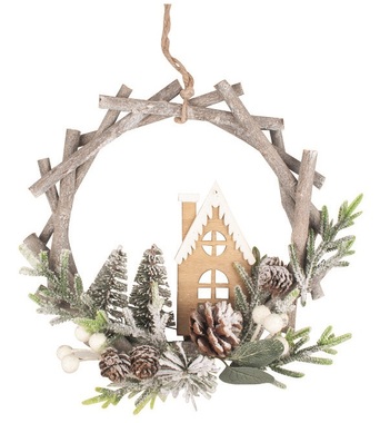 Wreath made of Wood for hanging o 29 x 7 cm