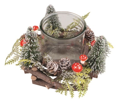 Candlestick with Toadstools o 19 x 12 cm