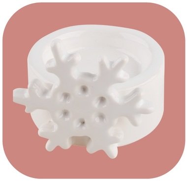 Ceramic Candle Holder w/Snowflake 5 cm