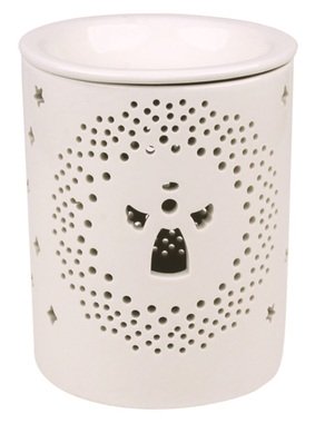 Porcelain Aroma Lamp with Snowflake, White 13 cm