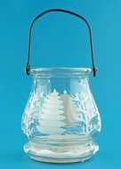 3537 Lucerna skleněn&aacute; na sv&iacute;čku 9,5 cm -2