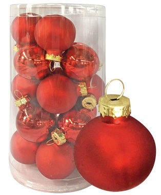 Glass Christmas Balls 3 cm, set of 20 pcs 