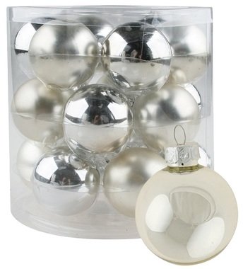 Glass Christmas Balls 4 cm, set of 18 pcs 