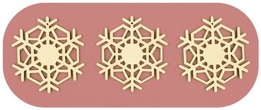 Wooden Hanging Snowflake 8 cm, 3 pcs