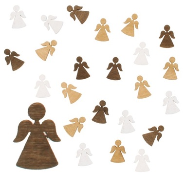 Wooden Angels 2 cm, 24 pcs