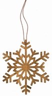 Wooden Hanging Snowflakes Brown 10 cm 