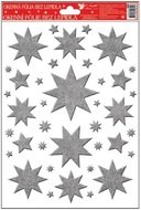 Decorative Window Cling – Eight-pointed Star Silver
