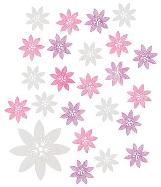 Wooden Flowers 2 x 2 x 0,3 cm, 24 pcs 