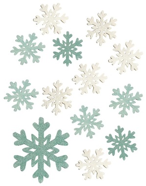 Wooden Snowflakes 4 cm 12 pcs