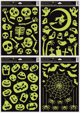 Glow in the Dark Window Clings Halloween 30 x 42 cm