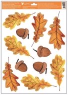 40007 3. VARIANTA-1 Decorative Window Cling – Colorful Autumn Leaves with Oak Leaves and Acorns